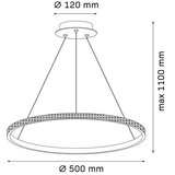  LED luster na sajli DIANA LED/25W/230V 4000K, prečnika 50 cm, zlatna | Eponuda.com