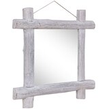  Ogledalo od cjepanica bijelo 70 x 70 cm masivno obnovljeno drvo | Eponuda.ba