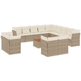 Maison Chic Seti vrtnega pohištva - Vrtna garnitura - Vrtni pohištvo set 14-delna z blazinami bež poli ratan, (21810064) | Shoptok.si