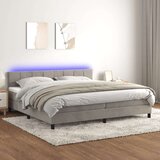  Box spring s madracem LED svjetlosivi 200x200 cm baršun Cijene