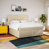  Krevet s oprugama i madracem krem 180x200 cm od tkanine | shoptok.hr