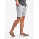 Ombre Men's SLIM FIT short shorts in structured melange knit - black | Shoptok.si