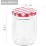  Staklenke za džem s bijelo-crvenim poklopcima 48 kom 230 ml | shoptok.hr