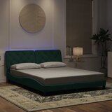  Okvir kreveta s LED-om bez madraca tamnozeleni 160x200 cm baršunasti | Eponuda.com