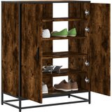 vidaXL Omarica za čevlje dimljen hrast 75x38x97,5cm inž. les in kovina Cene