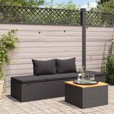 Maison Chic Ležalnik - Sončna ležalnik z blazinami poli ratan črn, (22043243) | Shoptok.si