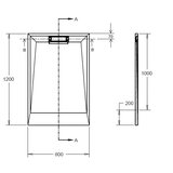 Marina line pravokotna tuš kad 140 x 80 x 3,4 cm - cemento | Shoptok.si
