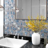 vidaXL Pločice s mozaikom 11 kom sivo-plave 30 x 30 cm staklene | shoptok.hr