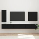  Set zidnog ormarića za TV Zidne 6 pcs Crna | shoptok.hr