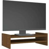  Stojalo za zaslon medeno rjavo 50x27x15 cm trdna boro | Shoptok.si