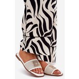 Boto Elegant women's sandals with decoration on flat heel white Lovehia | ePonuda.com