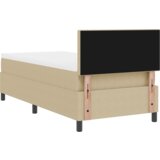 Box Spring Krevet s Madracem &amp LED Svjetlom Zeleno Sivo 100x200 cm Tkanina od Žoržeta | shoptok.hr
