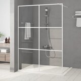Pregrada za tuš bijela 140 x 195 cm s prozirnim staklom ESG | shoptok.hr