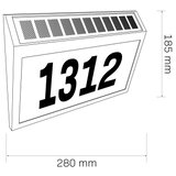  led solarni kućni broj numero LED/3,7V 6000K 1200 mah IP44 crna | Eponuda.com
