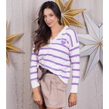 Gemre Purple striped sweater adorned with Anel patch | Shoptok.si