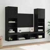 TV zidne jedinice s LED-om 5 pcs 40,5 x 30 x 102 cm Crni hrast | shoptok.hr