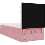 vidaXL Otomanski posteljni okvir z vzmetnicami roza 90x190cm žamet | Shoptok.si