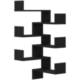  Polica na zidu s policom 2 pcs Crni hrast 40 x 40 x 49,5 cm | shoptok.hr
