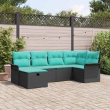  Sjedeća garnitura za vrt 6 kom. Poli ratan Crna 242,5 x 132,5 x 85 cm | shoptok.hr