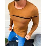 DStreet Sweter męski wkładany przez głowę kamelowy Cene