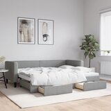 vidaXL Dnevni krevet na razvlačenje svjetlosivi 80 x 200 cm od tkanine Cijene