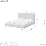 MESONICA Sivi tapecirani bračni krevet s podnicom 140x200 cm Alano – | shoptok.hr