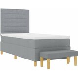  Krevet s opruga kutije Svjetlosiva 190 x 90 cm tkanina Slike