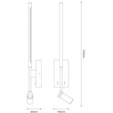  LED zidno svetlo TORCH LED/6W/230V + LED/3W crna | Eponuda.com