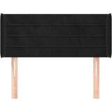  Uzglavlje s ušima crni 83x16x78/88 cm baršunasti | shoptok.hr