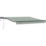 vidaXL Ručna uvučiva tenda s LED-om Zelena i bijela 350x250 cm, Zamjenska tenda za okvir 3,5x2,5 m Zelena i bijela | shoptok.hr