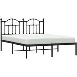 Metalni okvir za krevet s uzglavljem crni 135x190 cm | shoptok.hr