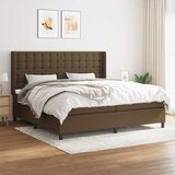  Krevet s oprugama i madracem tamnosmeđi 200x200 cm od tkanine | shoptok.hr