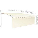 Tenda na ručno uvlačenje s roletom 4 x 3 m krem | shoptok.hr