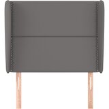  Uzglavlje s ušima sivo 103x23x118/128 cm od umjetne kože | Eponuda.com