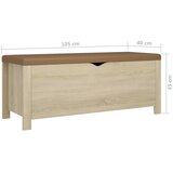  Kutija za pohranu s jastukom boja hrasta 105x40x45 cm drvena | shoptok.hr