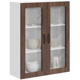  Zidni stakleni ormarić Lucca Smeđi hrast 80 x 31 x 100 cm | shoptok.hr