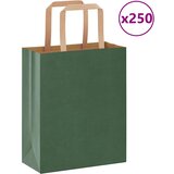 vidaXL Papirnate vrećice 250 kom s ručkama zelene 18x8x22 cm Cijene