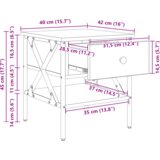 vidaXL Noćni ormarić Crni hrast 40x42x45 cm Konstruirano drvo | shoptok.hr