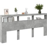 Ormarić za uzglavlje LED svjetlima boja betona 220x17x102 cm | shoptok.hr