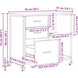 vidaXL Uredski ormar Smeđi hrast 76 x 41 x 72 cm Konstruirano drvo | shoptok.hr
