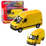 Metalni dostavni kamion s motorom na povlačenje, svjetlima, zvukovima, žutim 1:32 | shoptok.hr
