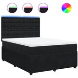 vidaXL Krevet s oprugama i madracem crni 140 x 190 cm baršunasti | shoptok.hr