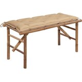  Sklopiva vrtna klupa s jastukom 118 cm od bambusa | shoptok.hr