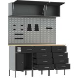  Set crnog čeličnog radnog stola od 8 dijelova | shoptok.hr