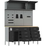  Set delovnih omar s predalom s shranjevanjem 8 kos Črna | Shoptok.si