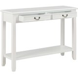 Maison Chic konzolna miza - miza ob steni bela 110x35x80 cm les, (21785748) Cene