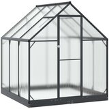  Vrtni staklenik s vratima Antracit 183,5 x 183,5 x 207 cm | shoptok.hr