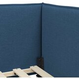 vidaXL Kutni okvir kreveta s uzglavljem Plava 90 x 190 cm tkanina | shoptok.hr