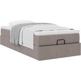  Otomanski okvir kreveta s madraca smeđesivi 80x200cm od tkanine | shoptok.hr