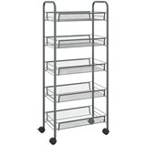 vidaXL 5-nadstropni kuhinjski voziček siv 46x26x105 cm železo, (20771662) | Shoptok.si